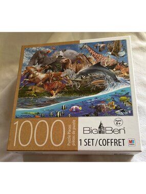 Big Ben Migration 1000-Piece Jigsaw Puzzle Animals Fish Giraffe Tiger Zebra